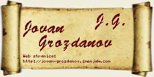 Jovan Grozdanov vizit kartica